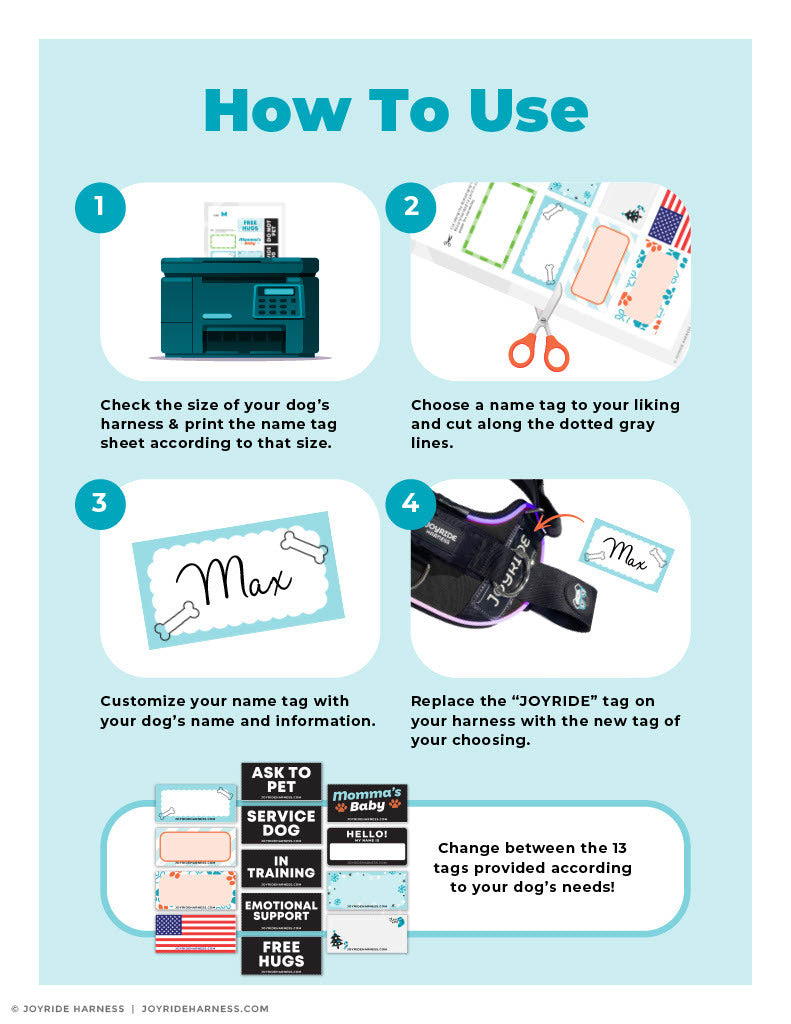 Free Custom Name Tags for 2.0 Harnesses PDF - 13 Tags Included ( -$19.95)