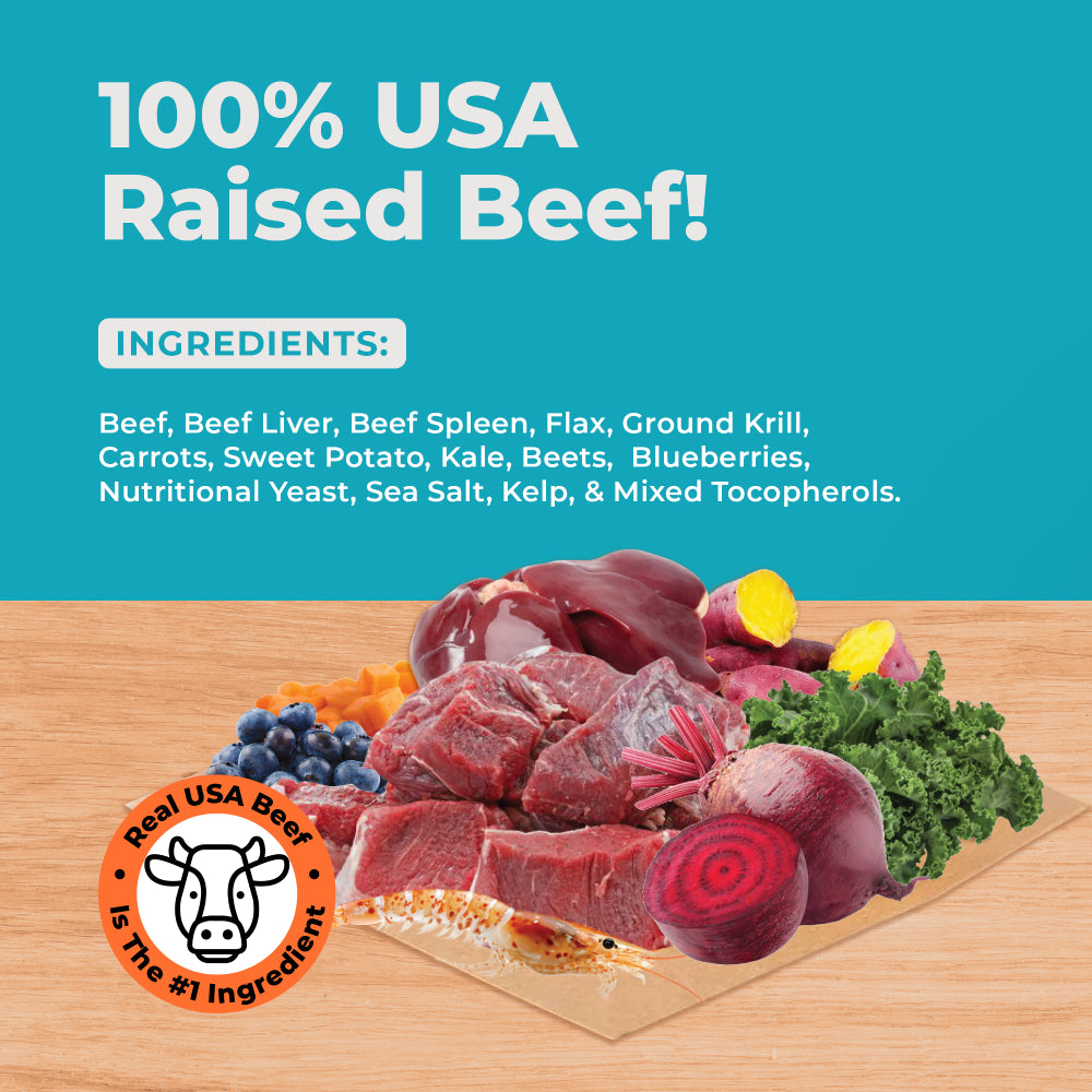 USA ranch raised beef freeze dried dog food