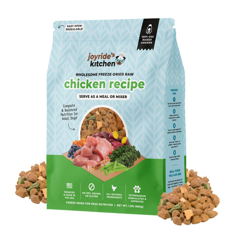 freeze dried raw dog food chicken bag