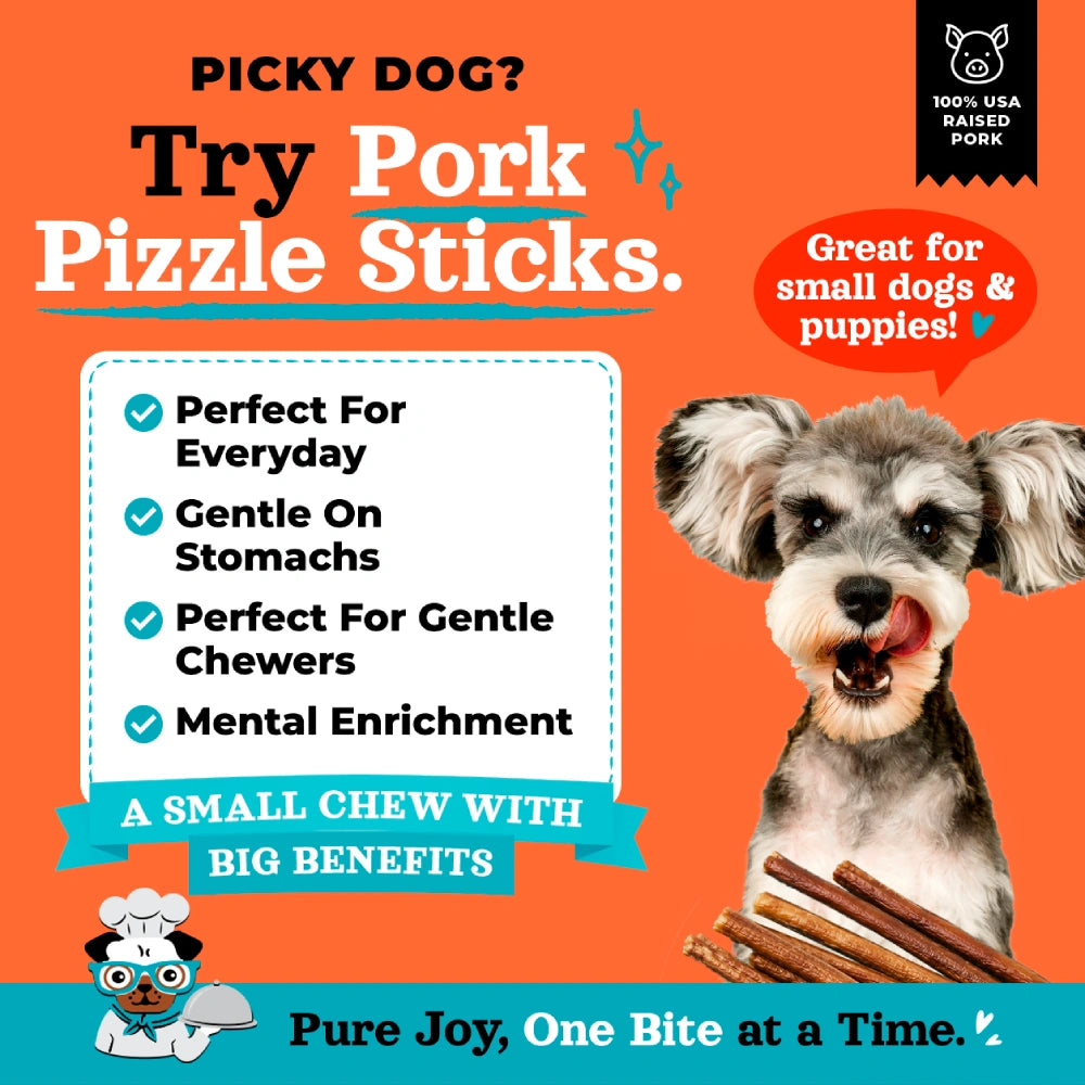 Joyride's Kitchen USA Pork Pizzle Sticks Dehydrated Dog Treats