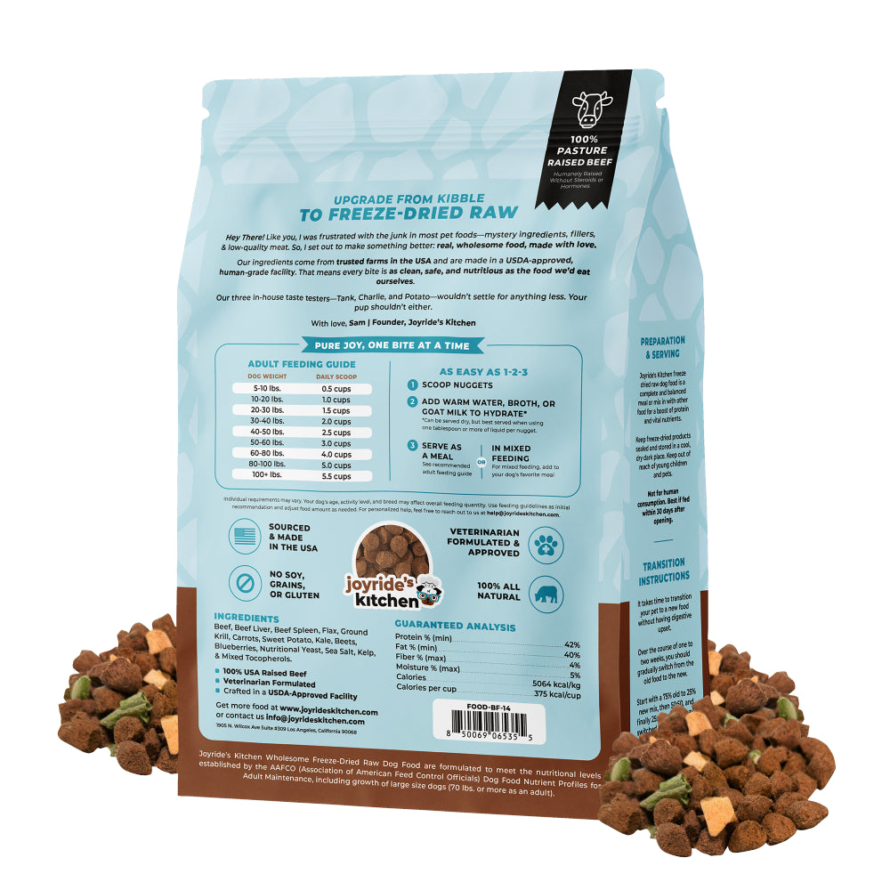 Joyride’s Kitchen Wholesome Beef Freeze-Dried Raw Dog Food