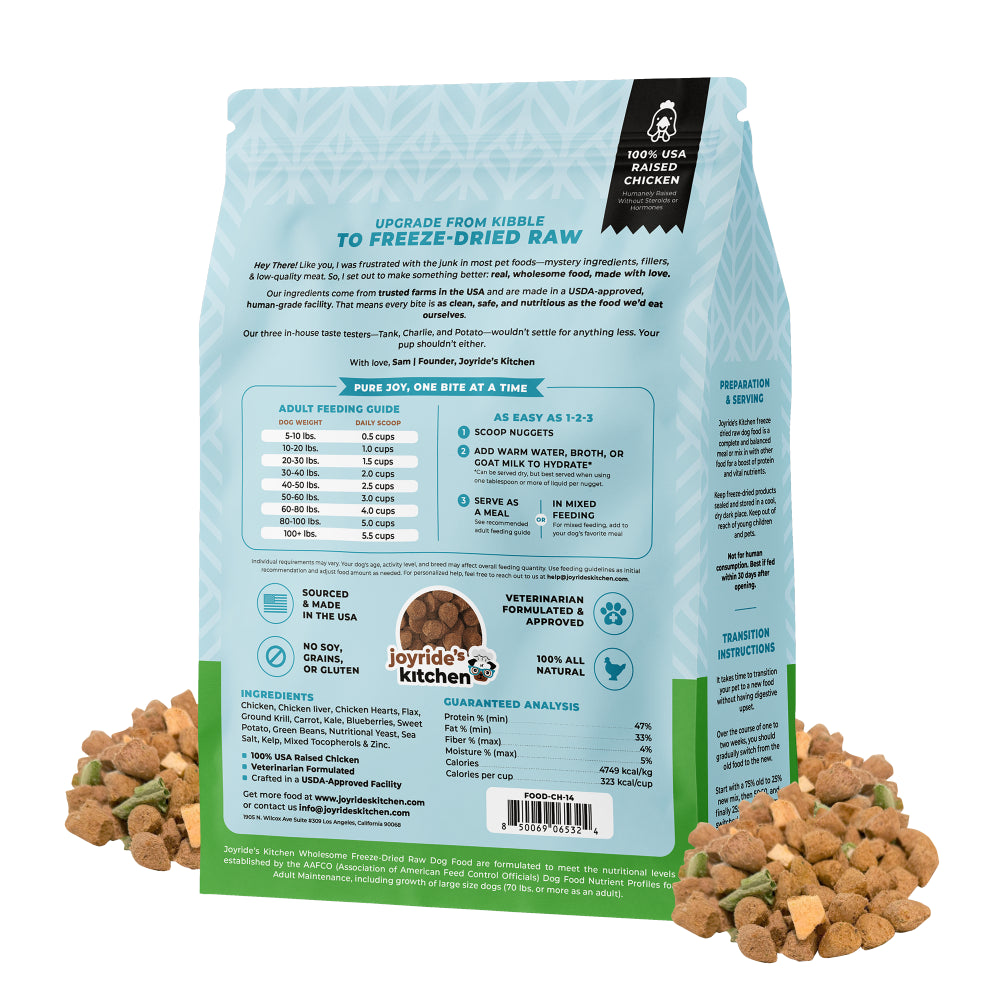 Joyride’s Kitchen Wholesome Chicken Freeze-Dried Raw Dog Food