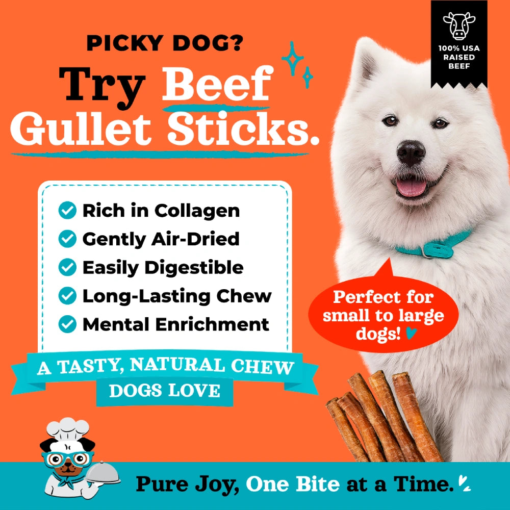 Joyride's Kitchen USA Beef Gullet Sticks Dehydrated Dog Treats