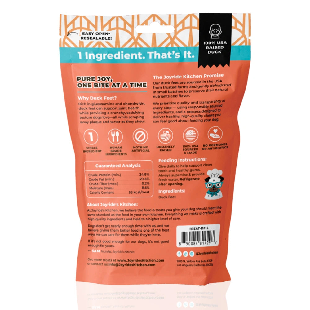 Joyride's Kitchen USA Duck Feet Dehydrated Dog Treats