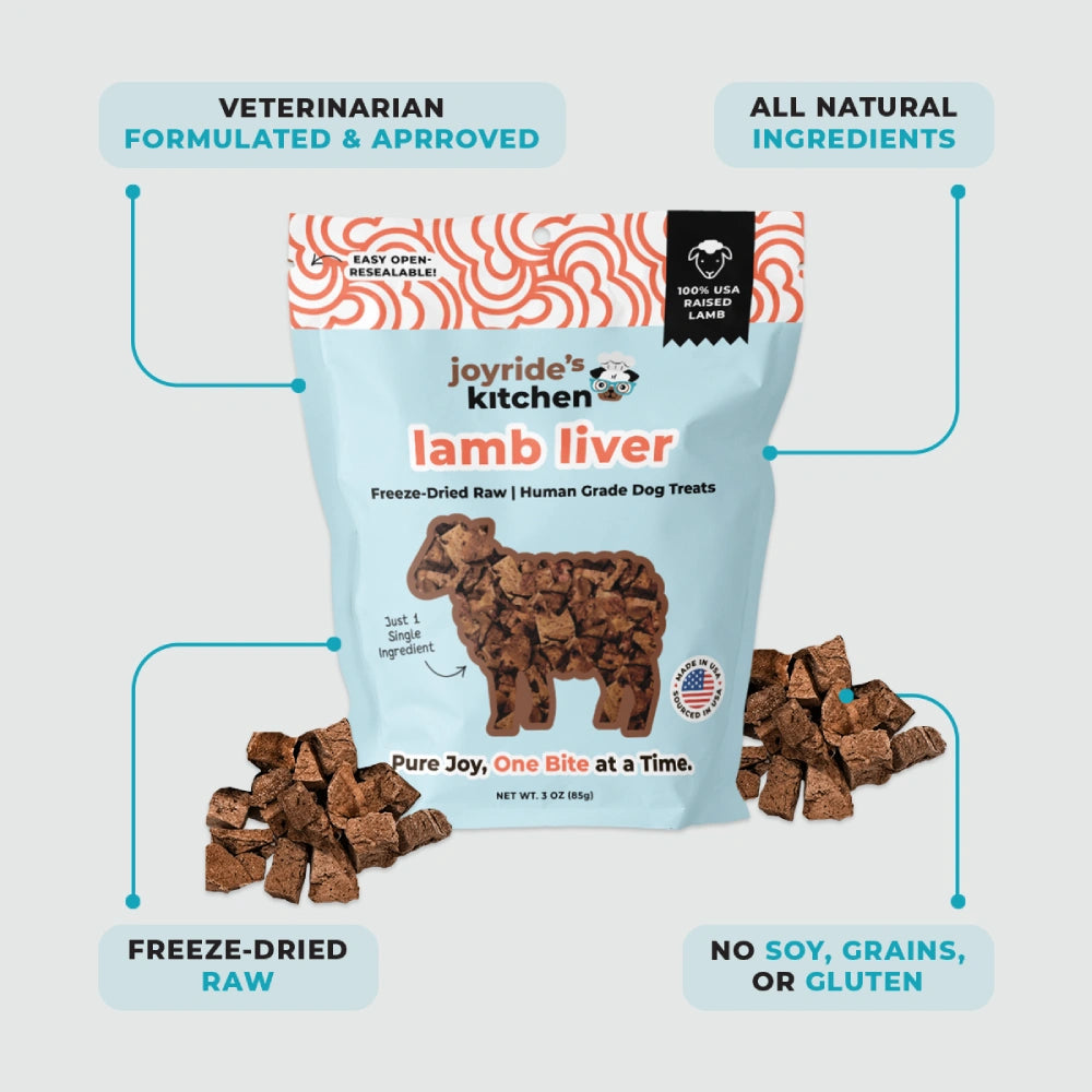 Joyride's Kitchen Premium Lamb Liver Freeze-Dried Raw Dog Treats