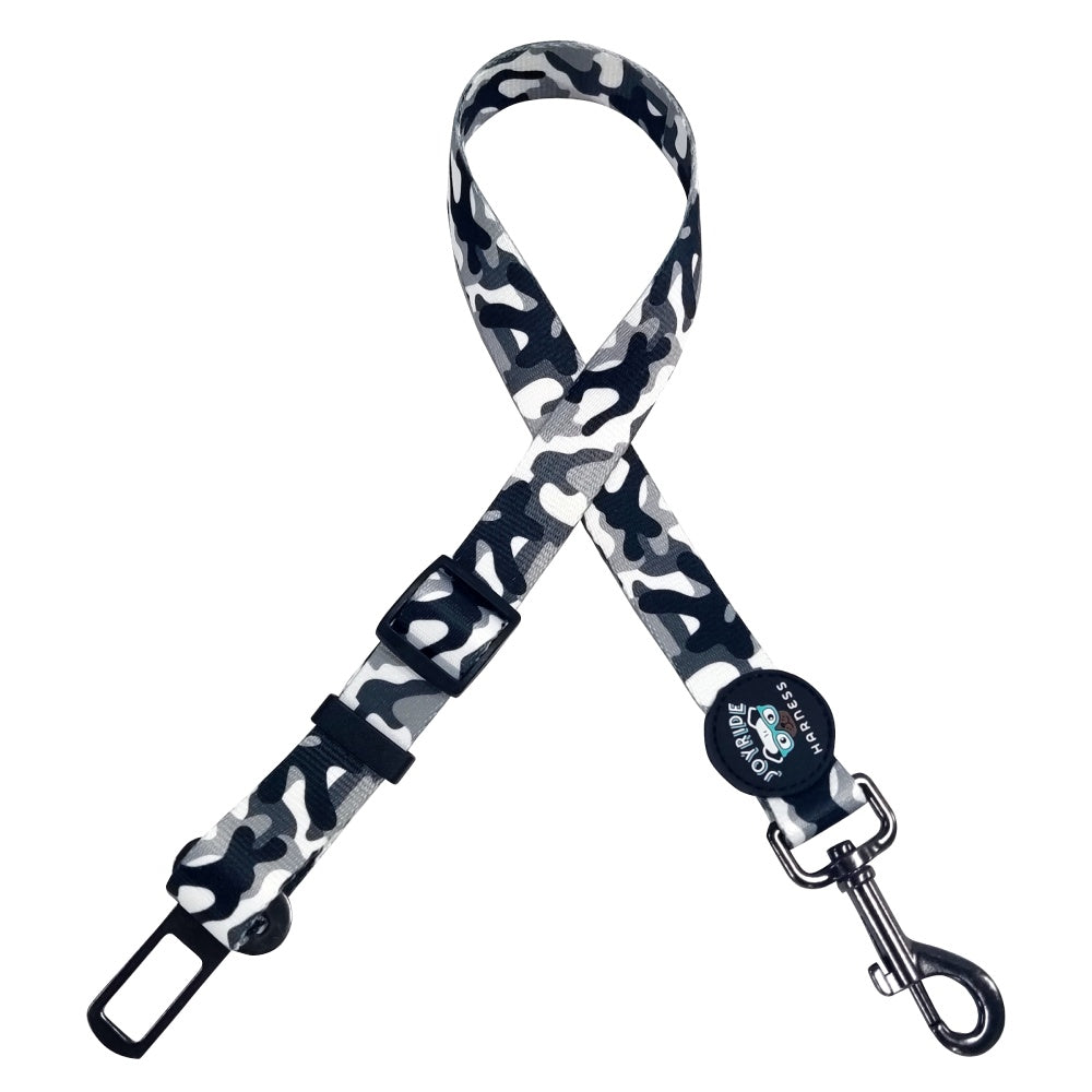 Black and White Camo Dog Safety Seat Belt