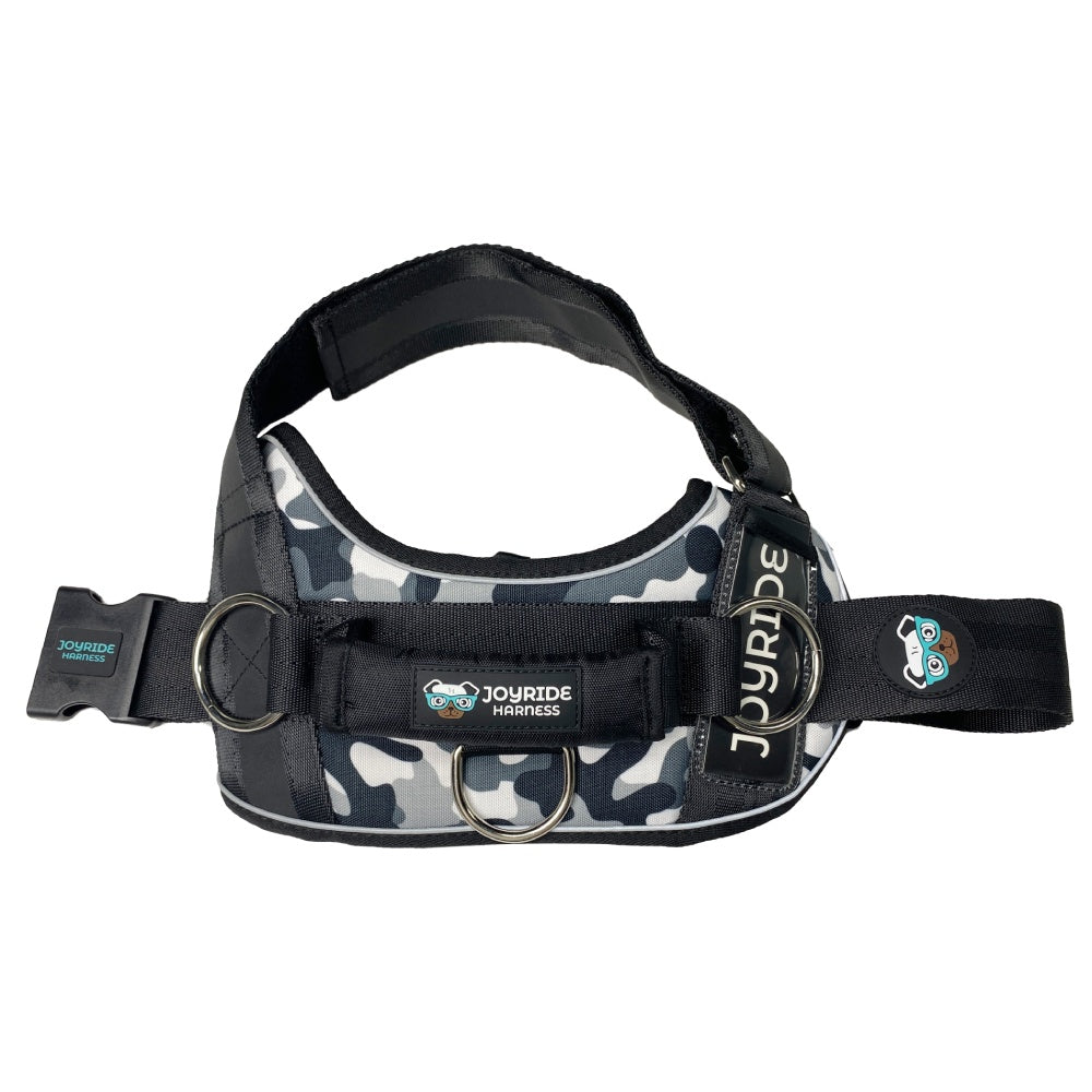 Black and White Camo Joyride Premium Advanced Dog Harness 2.0