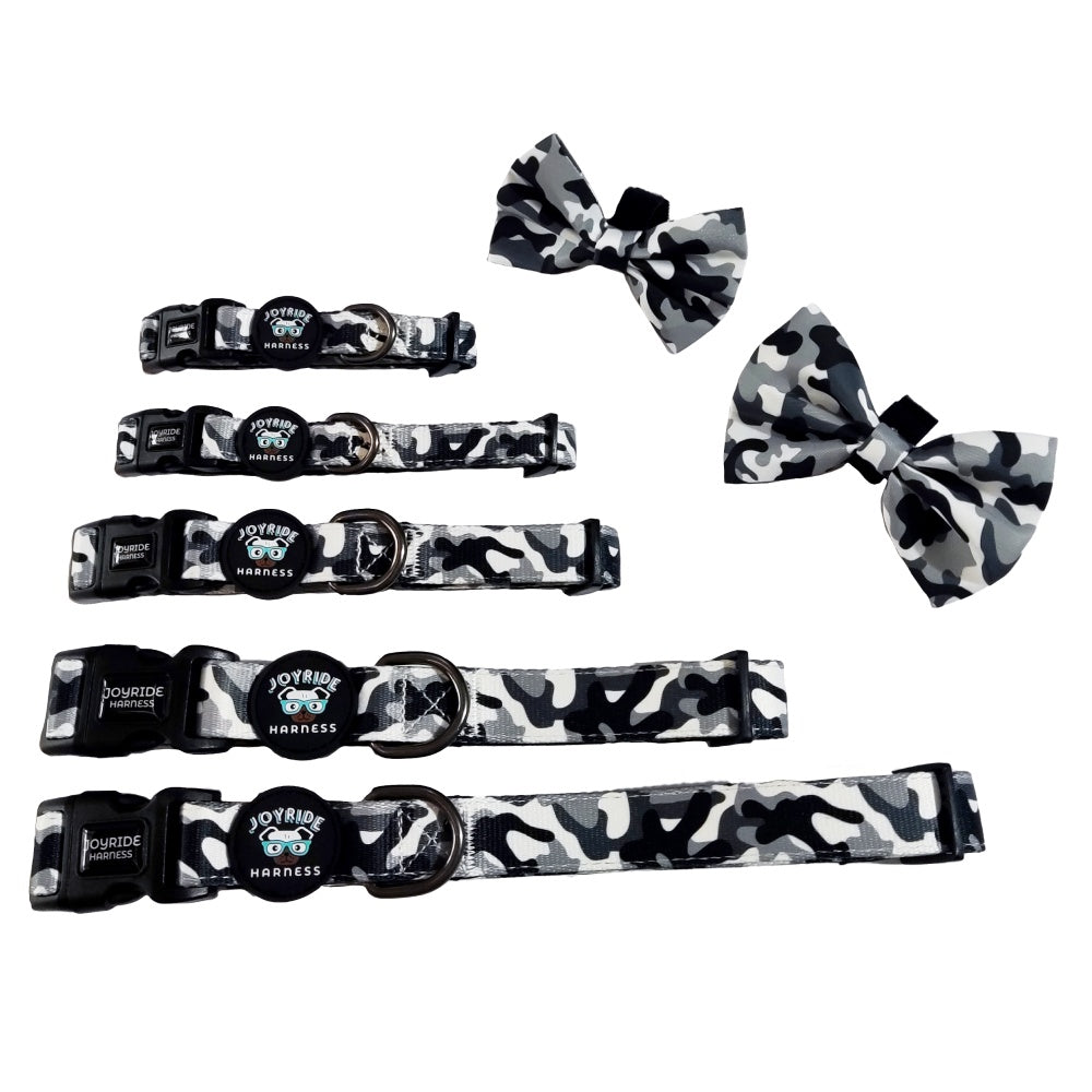 Black and White Camo Collar ( + free removable bowtie )