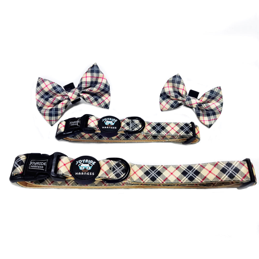 Fall Plaid Collar ( + free removable bowtie )