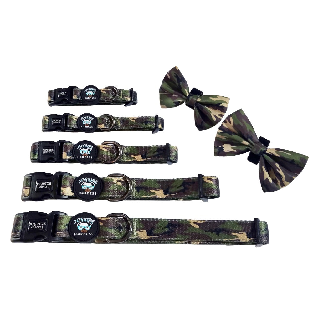 Green Camo Collar ( + free removable bowtie )