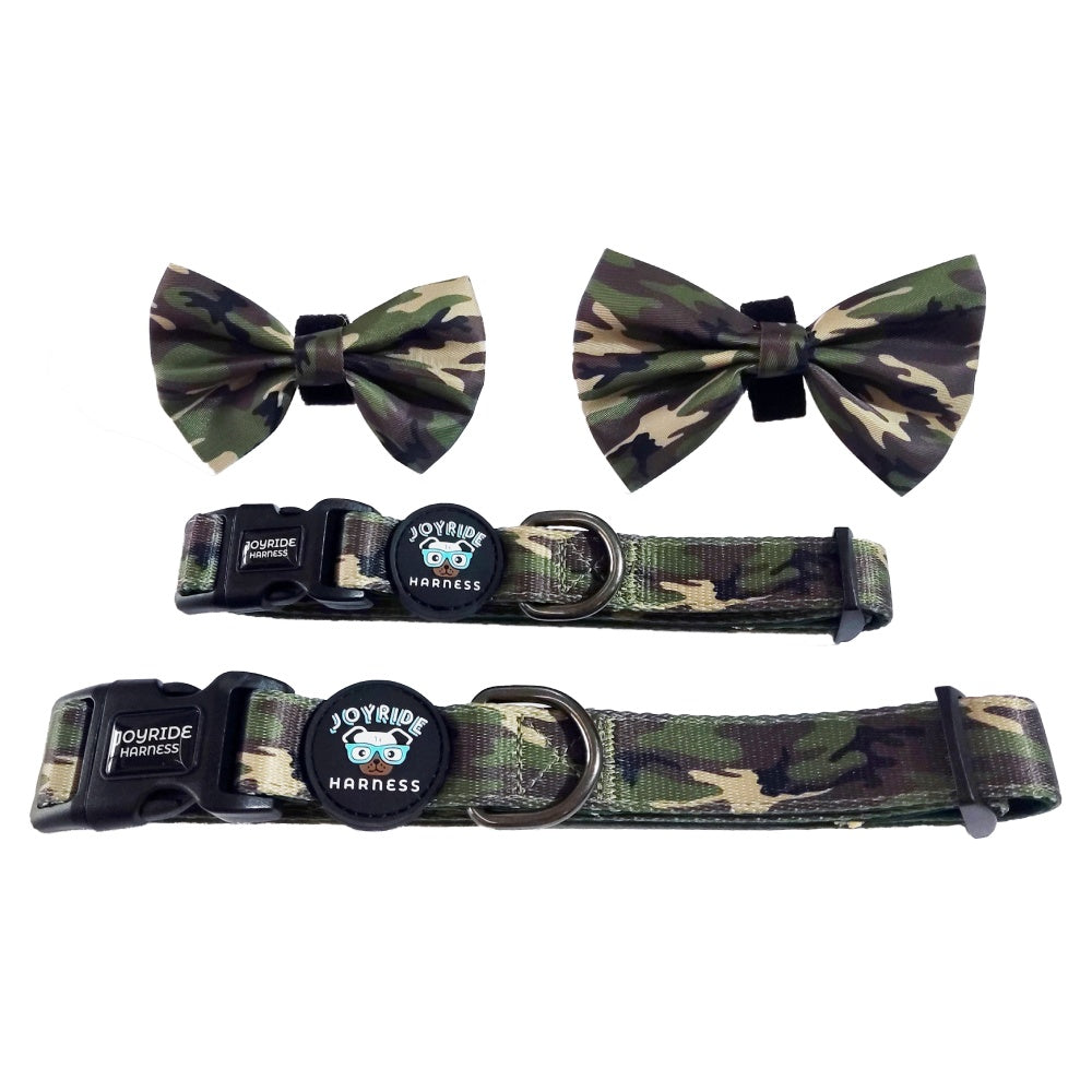 Green Camo Collar ( + free removable bowtie )