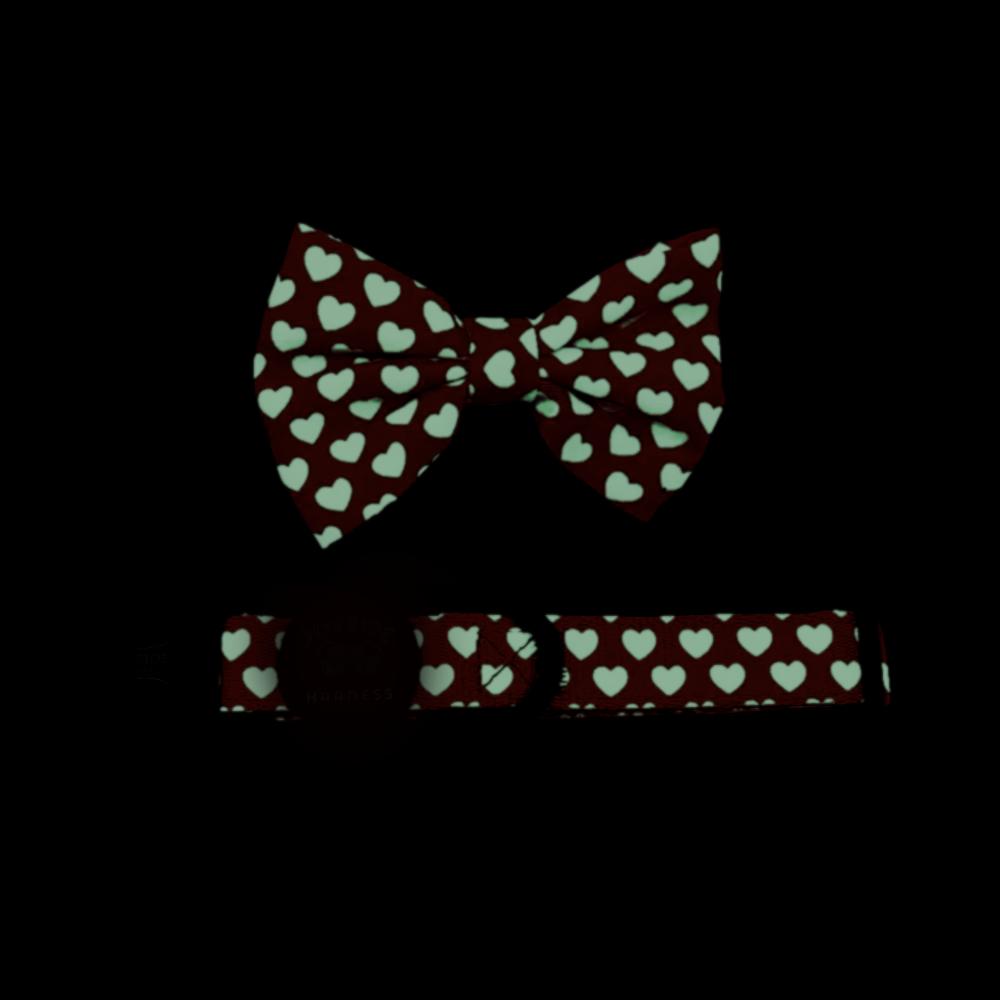Red Hearts Collar ( + free removable bowtie )