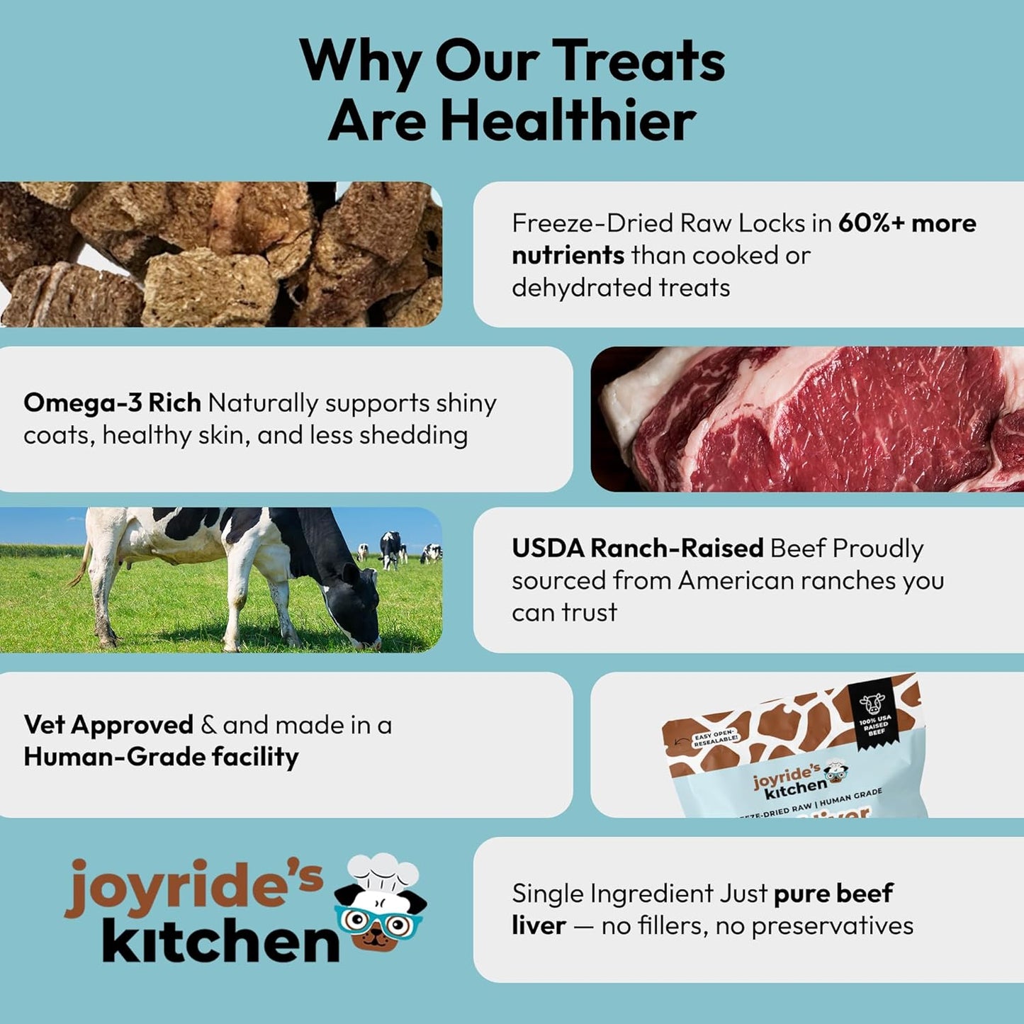 Joyride's Kitchen Premium Beef Liver Freeze-Dried Raw Dog Treats