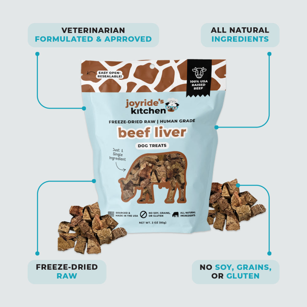 Joyride's Kitchen Premium Beef Liver Freeze-Dried Raw Dog Treats