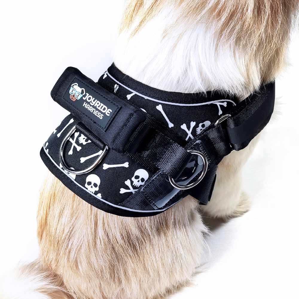 Black Skulls Joyride Premium Advanced Dog Harness 2.0