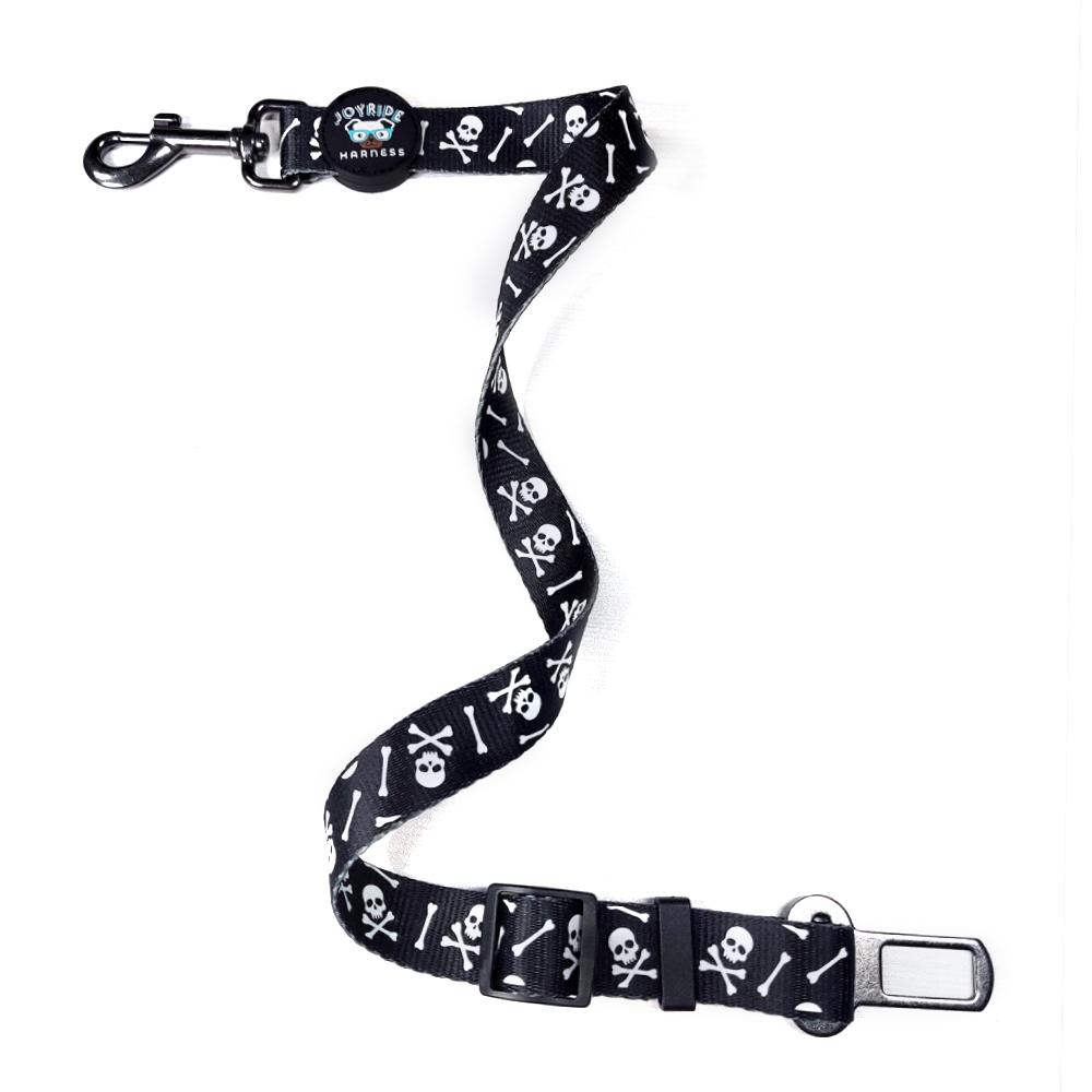 Black Skulls Dog Safety Seat Belt