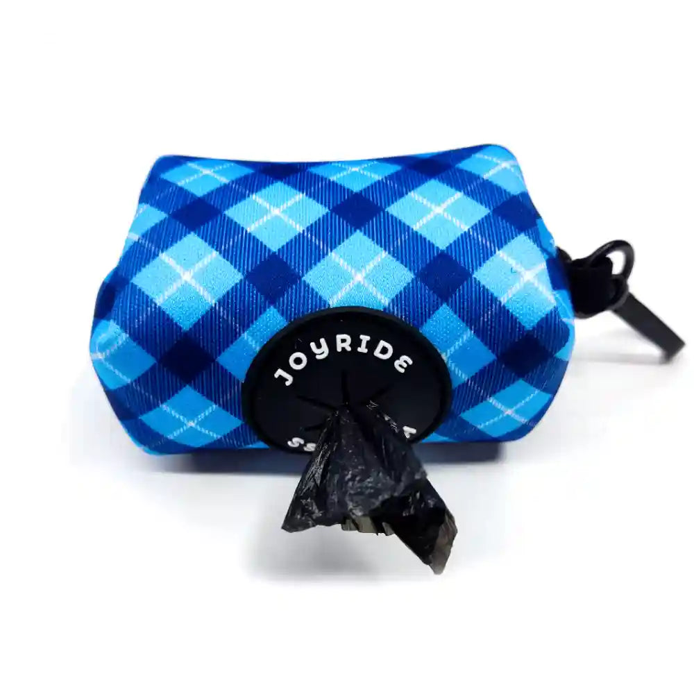 Blue Plaid Poop Bag Dispenser