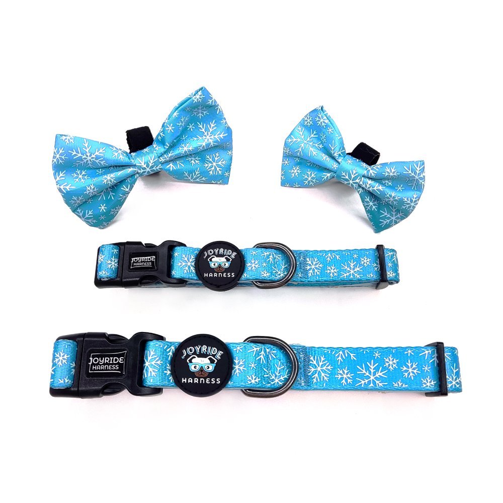 Blue Snowflake Collar ( + free removable bowtie )