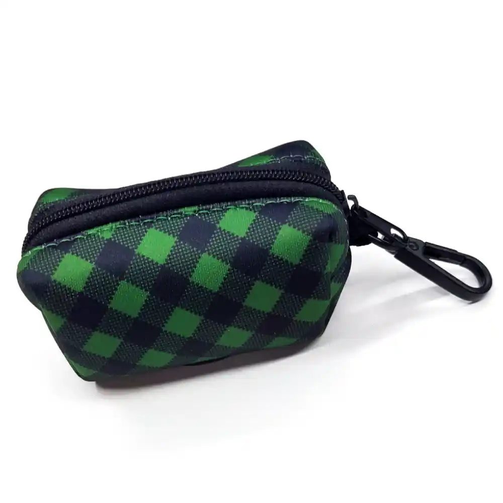 Green Plaid Poop Bag Dispenser