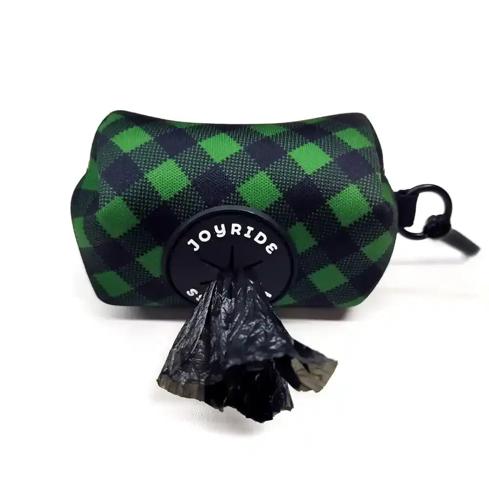 Green Plaid Poop Bag Dispenser