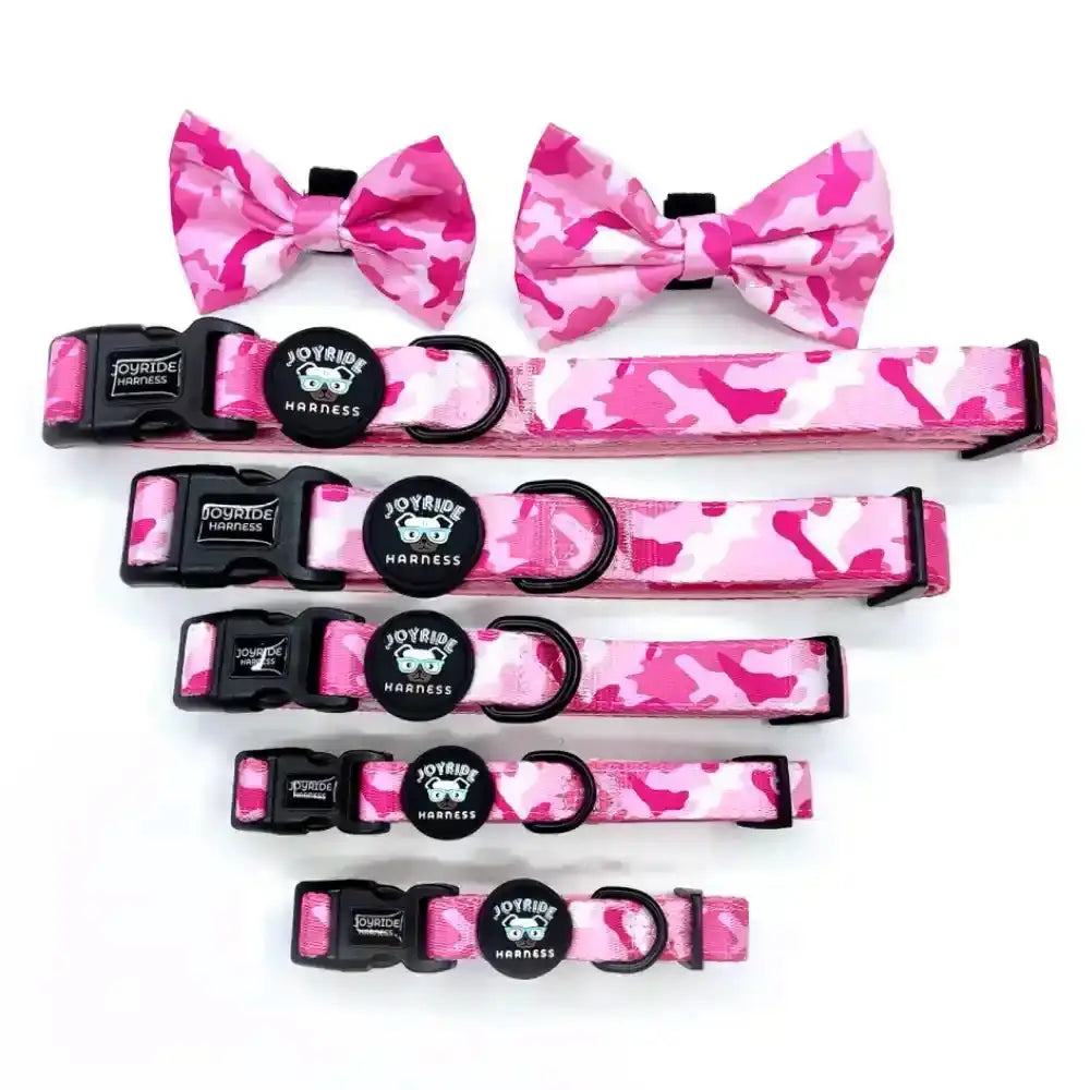 Pink Camo Collar ( + free removable bowtie )