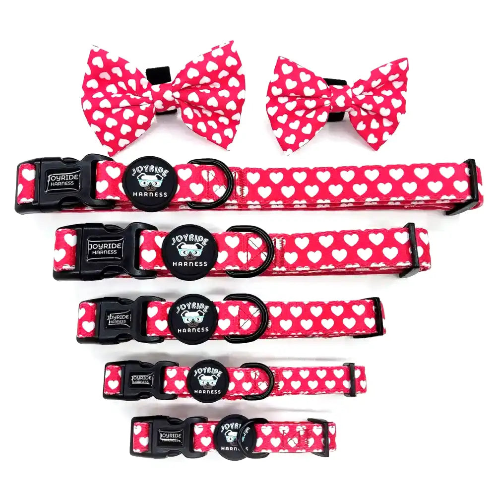 Red Hearts Collar ( + free removable bowtie )