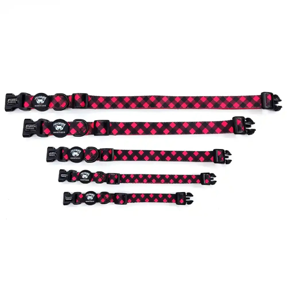 Red Plaid Collar ( + free removable bowtie )