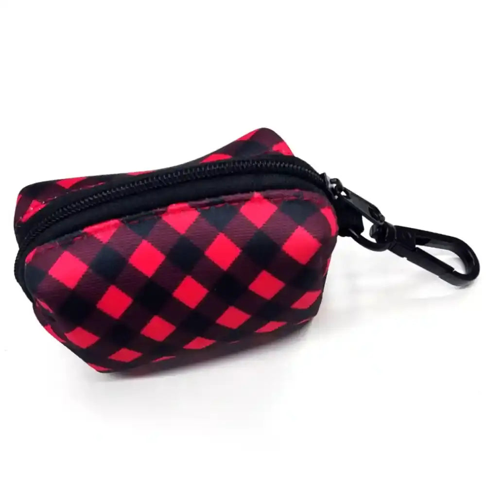 Red Plaid Poop Bag Dispenser