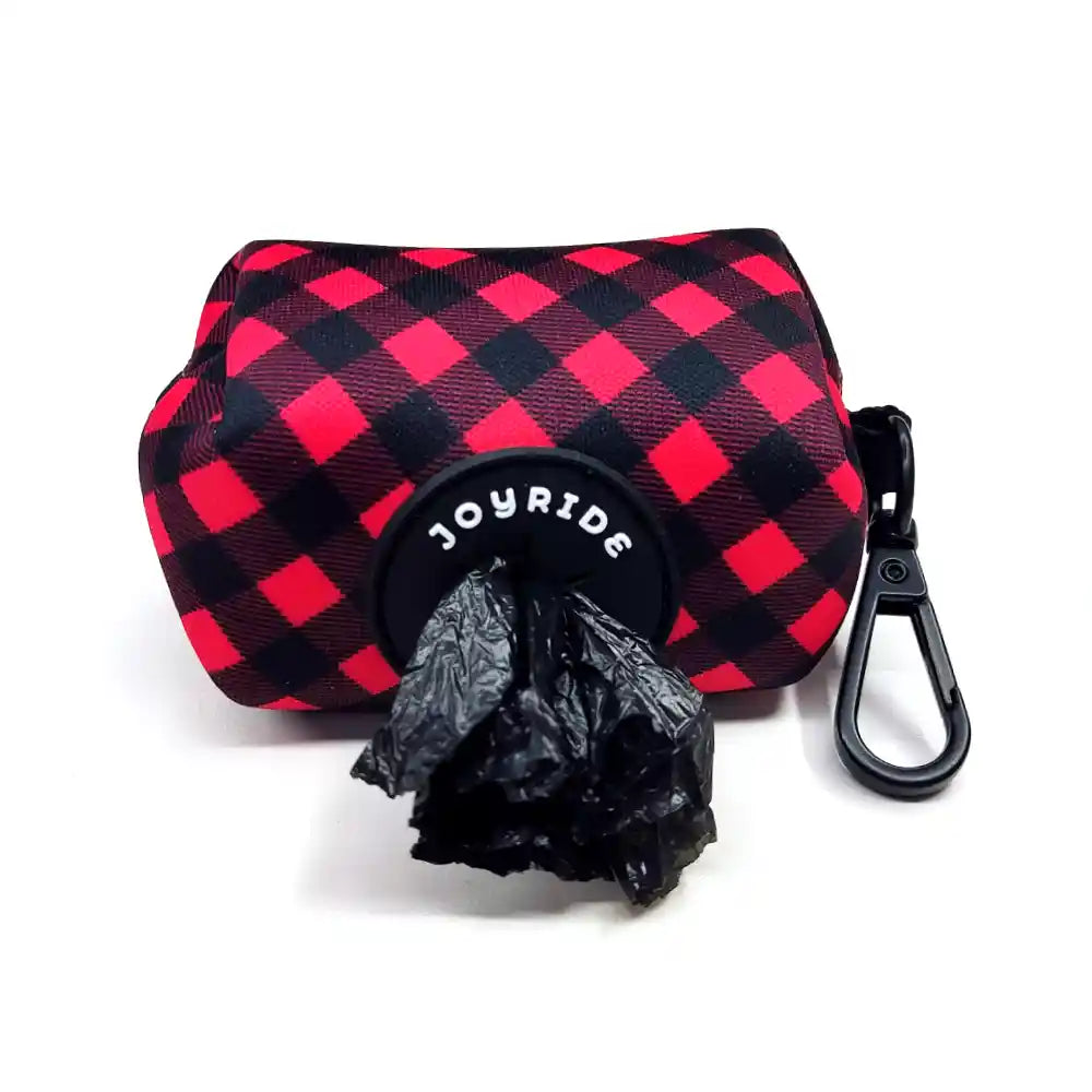 Red Plaid Poop Bag Dispenser