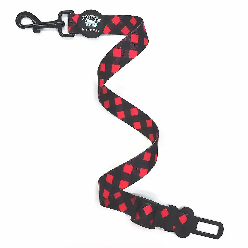 Red Plaid Dog Safety Seat Belt