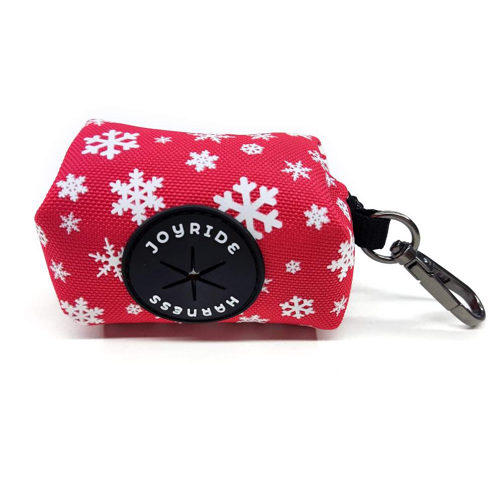 Red Snowflake Poop Bag Dispenser