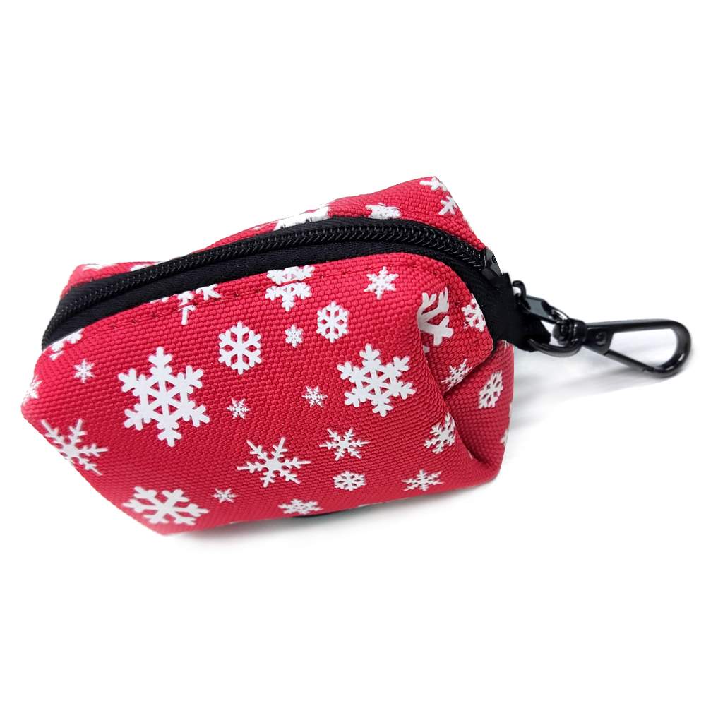 Red Snowflake Poop Bag Dispenser