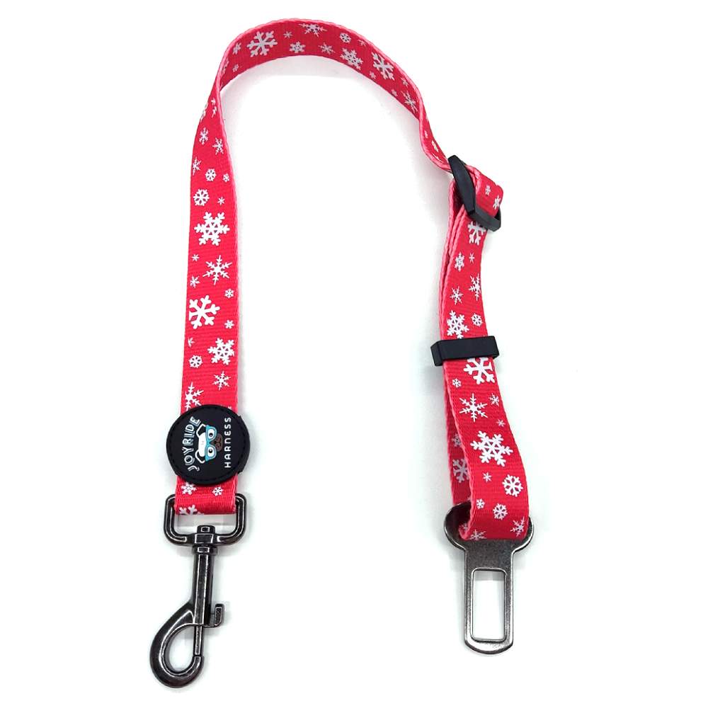 Red Snowflake Dog Safety Seat Belt