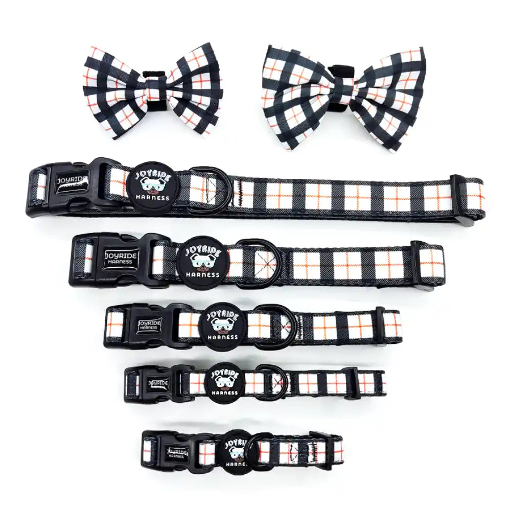 White Plaid Collar ( + free removable bowtie )