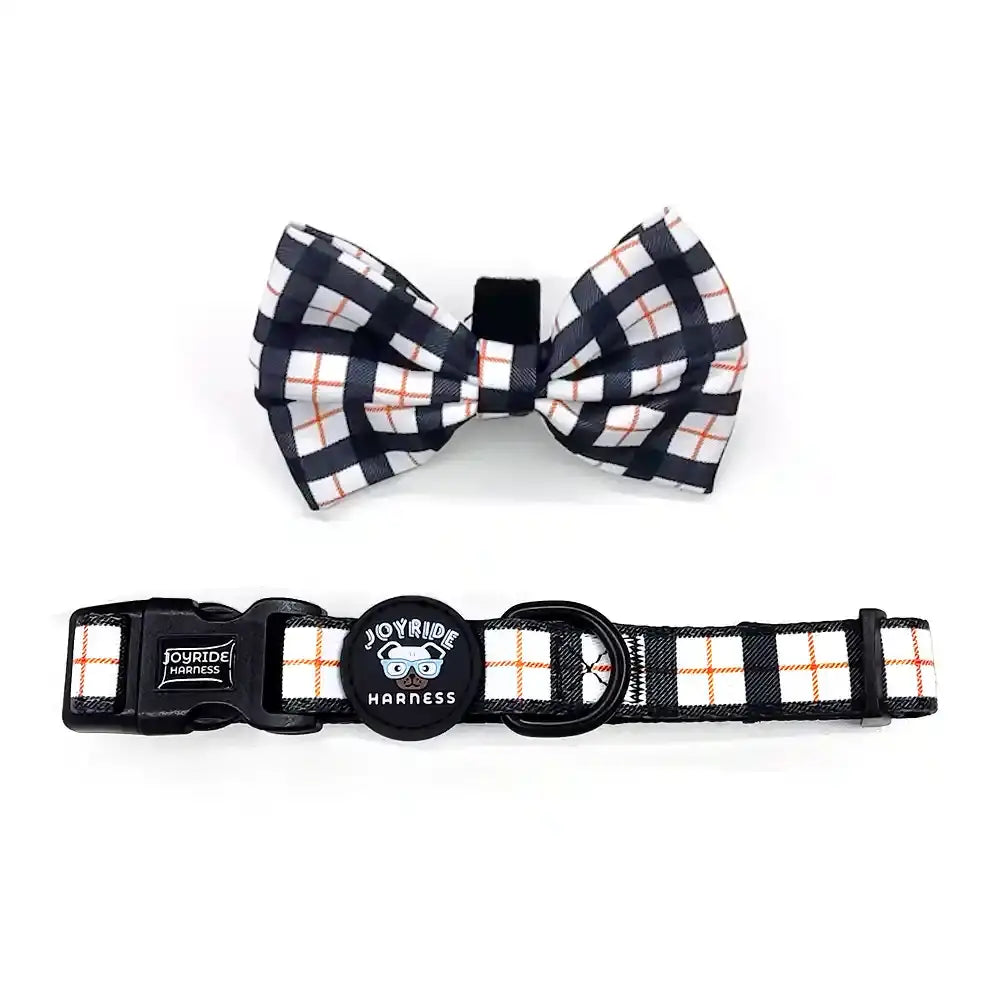 White Plaid Collar ( + free removable bowtie )