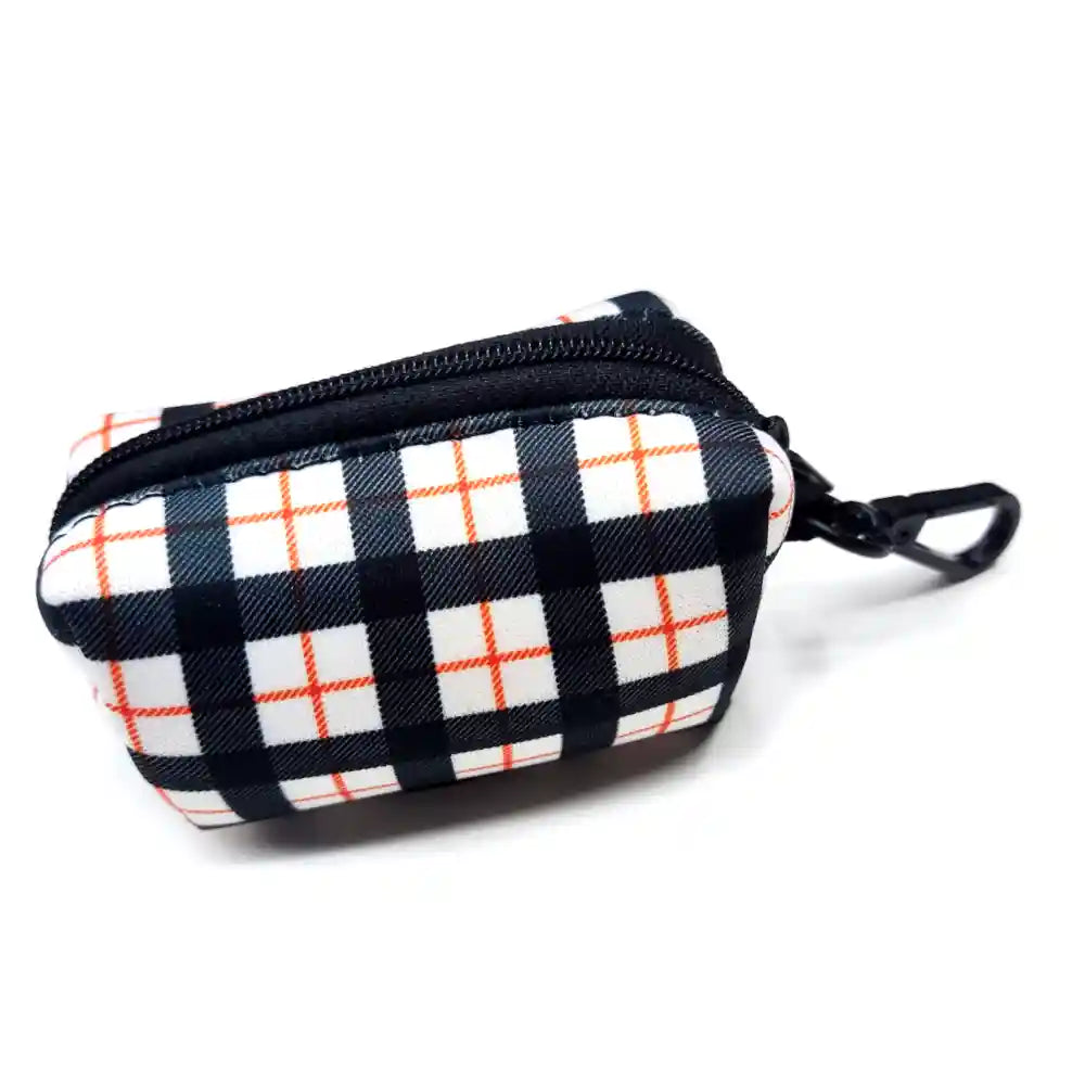 White Plaid Poop Bag Dispenser