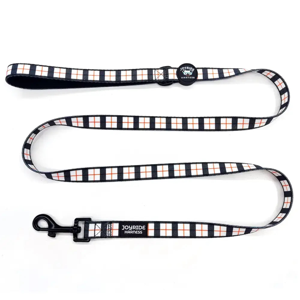 White Plaid Matching Dog Leash