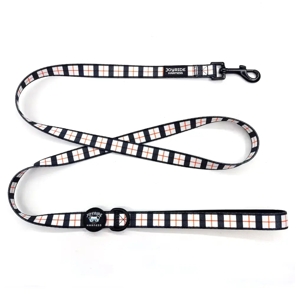 White Plaid Matching Dog Leash