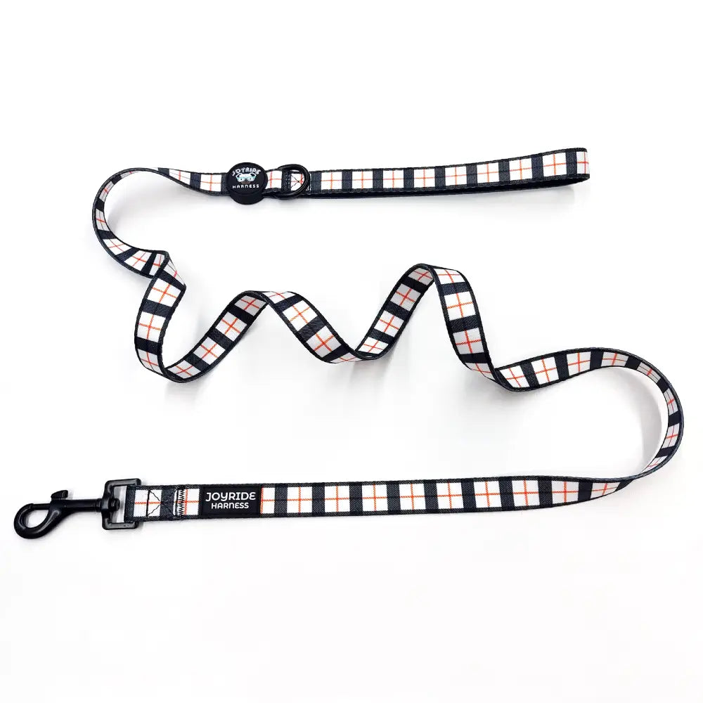 White Plaid Matching Dog Leash