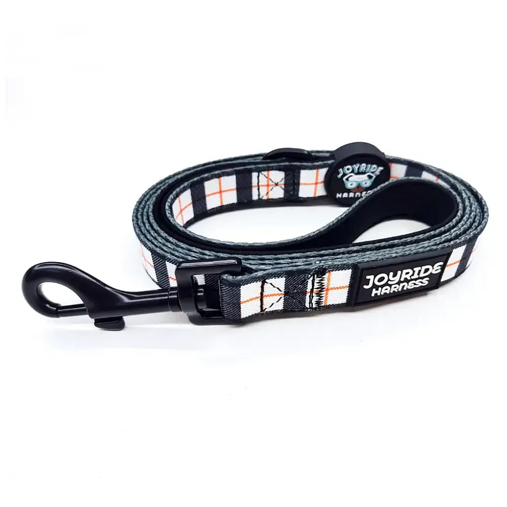 White Plaid Matching Dog Leash