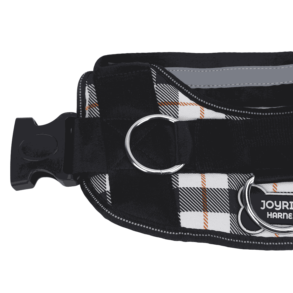 White Plaid Joyride Basic Essential Dog Harness 1.0