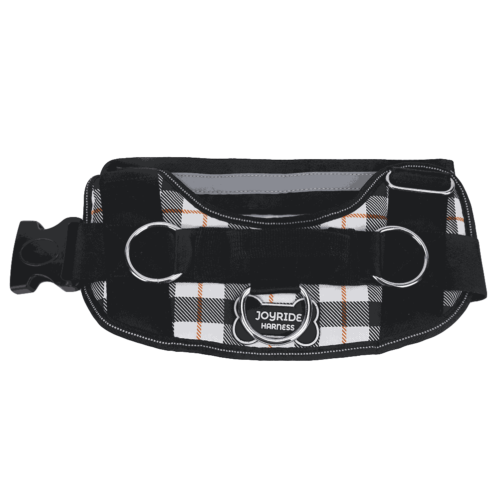 White Plaid Joyride Basic Essential Dog Harness 1.0