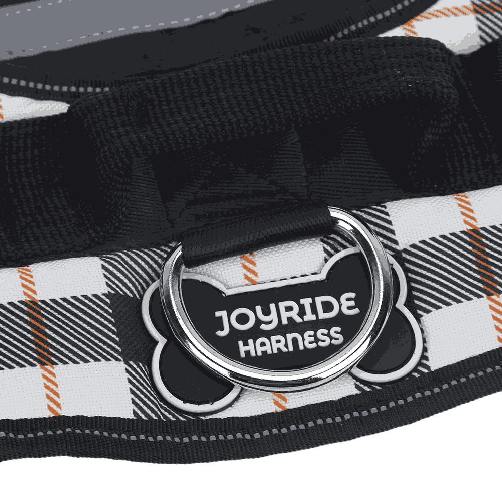 White Plaid Joyride Basic Essential Dog Harness 1.0
