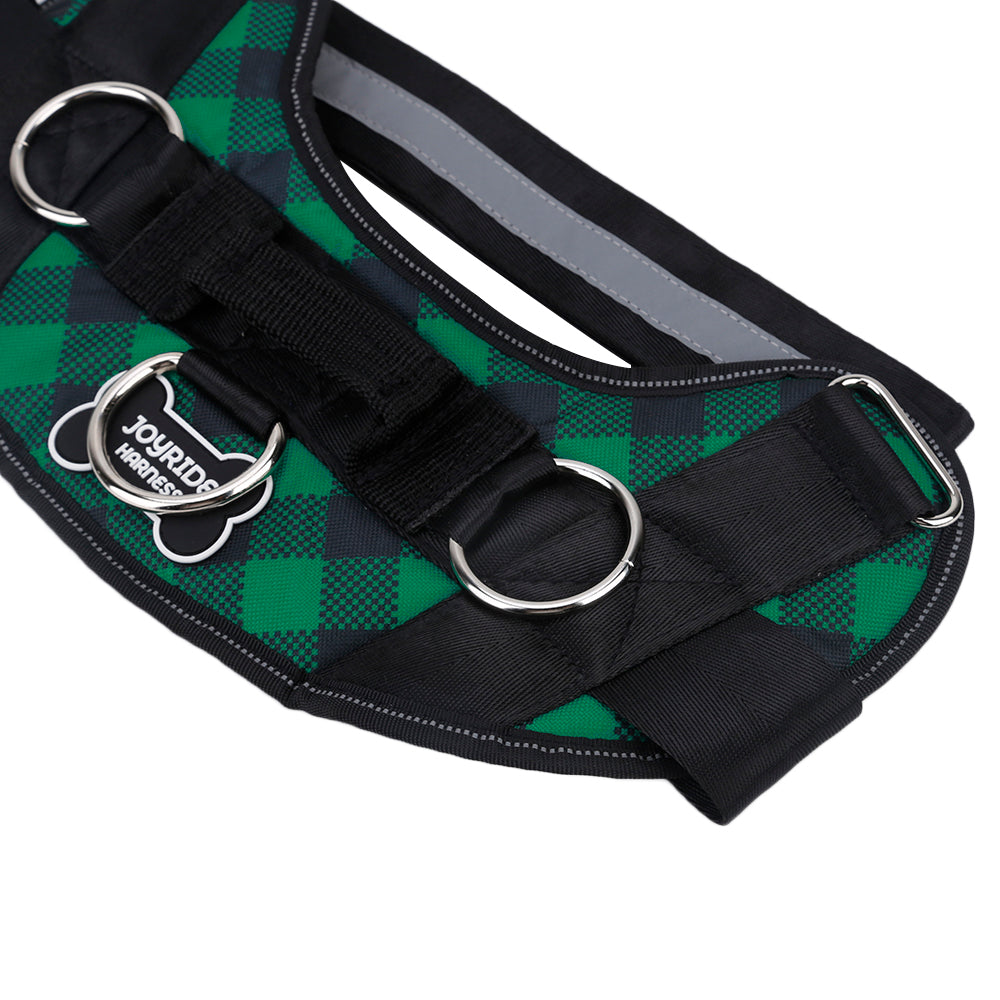 Green Plaid Joyride Basic Essential Dog Harness 1.0