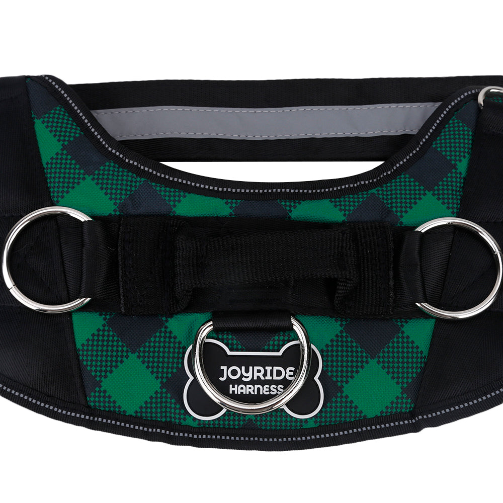 Green Plaid Joyride Basic Essential Dog Harness 1.0