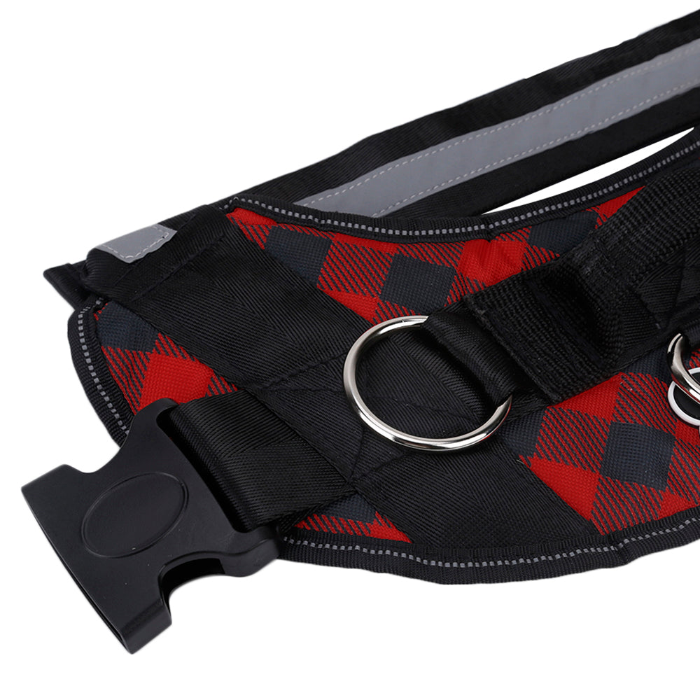 Red Plaid Joyride Basic Essential Dog Harness 1.0