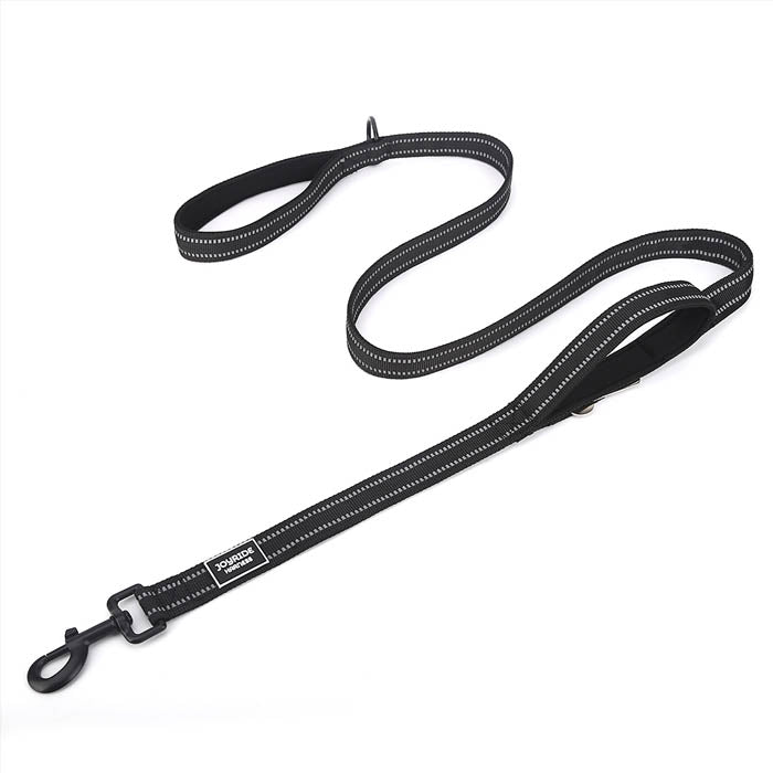 Black Dog Leash with Seat Belt Buckle