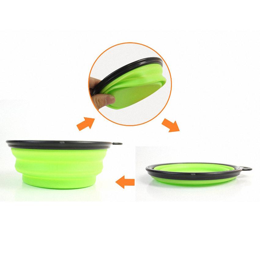 Portable & Collapsible Silicone Dog Travel Bowl (Free Bonus Clip)