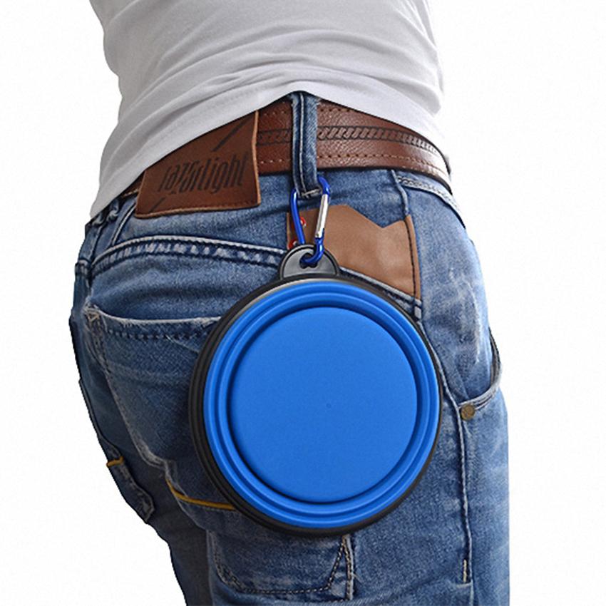 Portable & Collapsible Silicone Dog Travel Bowl (Free Bonus Clip)