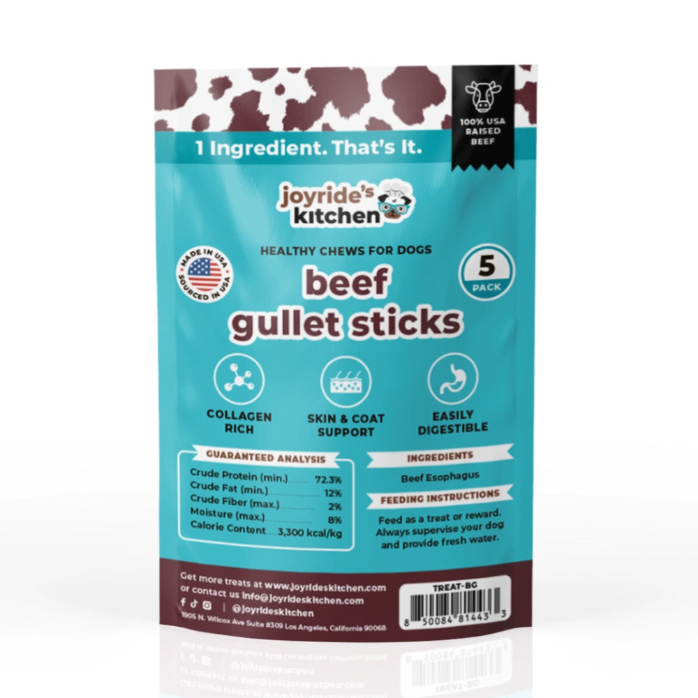 Joyride's Kitchen USA Beef Gullet Sticks Dehydrated Dog Treats